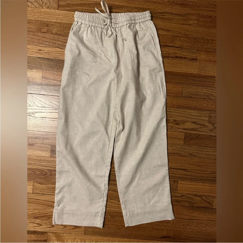 NWT! Banana Republic Straight Linen-Blend Pull-On Pant - Multiple 🩷 #706619